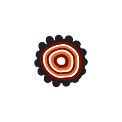 Aboriginal art dots painting icon logo design vector template