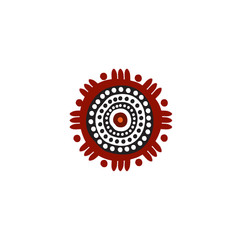 Aboriginal art dots painting icon logo design vector template