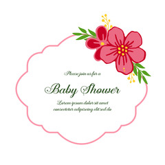 Vector illustration various crowd of wreath frame with lettering baby shower