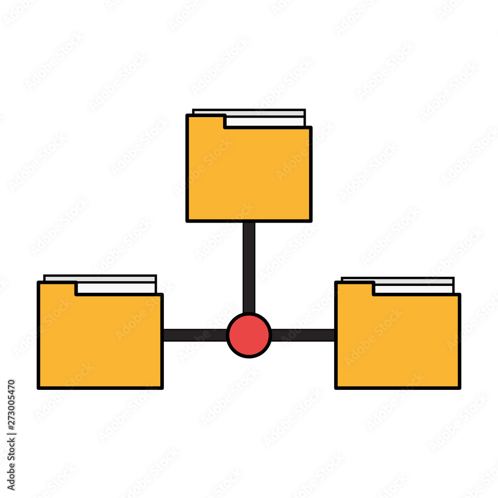 Poster folder and documents networks symbol isolated