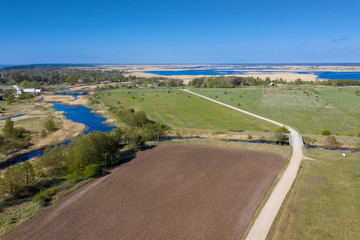 Pape lake and surroundings in west Latvia.