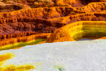 Dallol sulfur Springs in The Afar Region of Danakil Depression