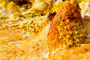 Dallol sulfur Springs in The Afar Region of Danakil Depression
