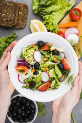 Flat lay composition of healthy vegetables