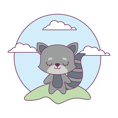 cute cat animal in landscape