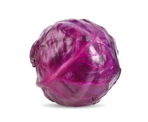 Purple cabbage isolated on white background