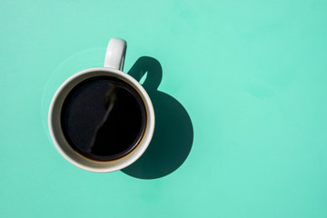 Top view cup of coffee