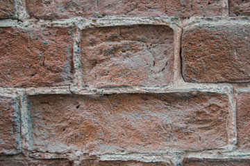  Texture of old red brickwork