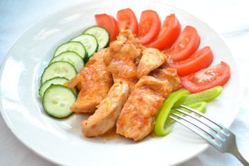 grilled chicken with vegetables