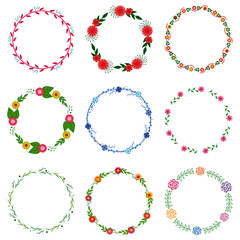 Set of Floral vector Wreaths