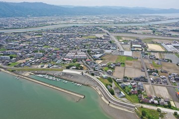 Obraz premium Local cities along the big river