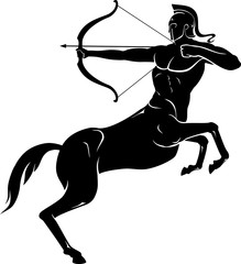 Sagittarius Zodiac, Centaur Archer Silhouette