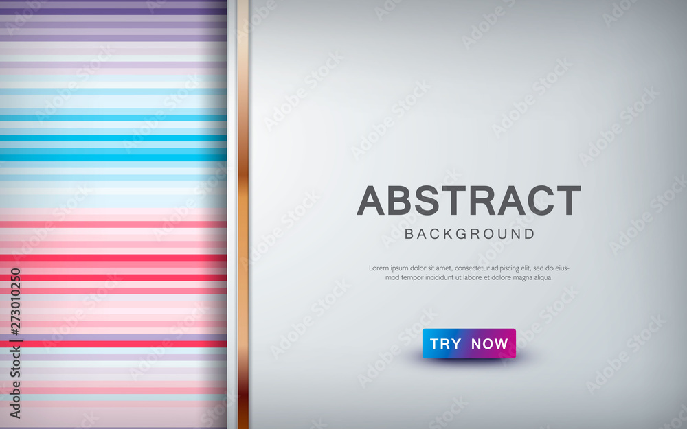 Poster abstract colored background with overlap layer and golden list decoration.
