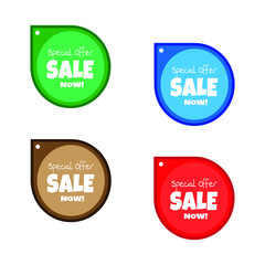 set of colorful labels for sale