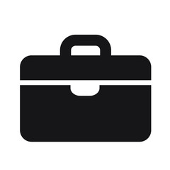 Briefcase sign icon in flat style. Suitcase vector illustration on white isolated background. Baggage business concept.