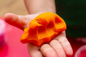 improving fine motor skills educational games concept, modeling soft clay plasticine children's...