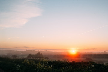 sunset in the mountains