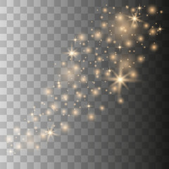 Gold sparks and golden stars