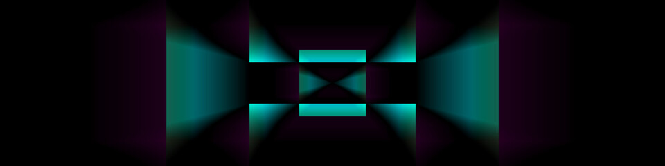 Fototapeta premium Digital Art, panoramic abstract three-dimensional objects with soft lighting, Germany