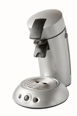 Isolated coffee maker for natural coffee on white background
