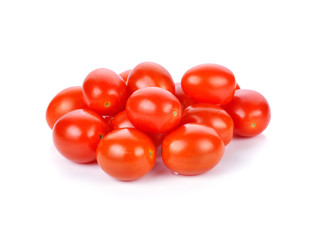 Grape or cherry tomatoes isolated on white background.
