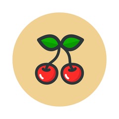 cartoon cherry vector icon
