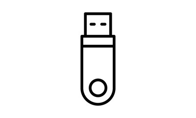 Usb drive icon in flat style. Flash disk vector illustration on white isolated background. Digital memory business concept. - Vector