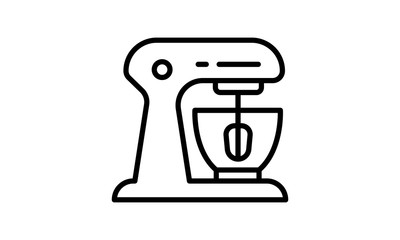 Kitchen mixer linear icon. - Vector 