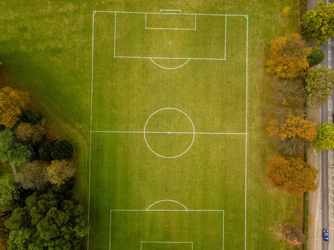 drone photo of football pitch