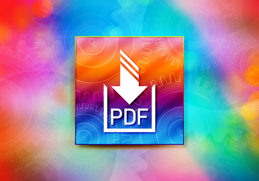 PDF document download icon abstract colorful background bokeh design illustration