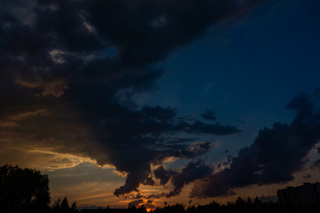 Morning slightly cloudy sky view