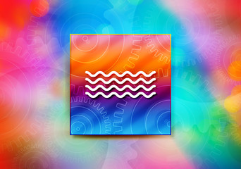 Sea waves icon abstract colorful background bokeh design illustration