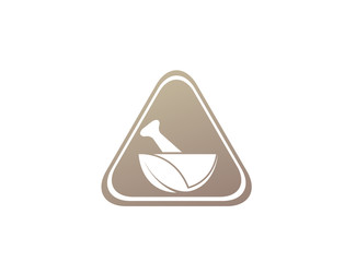 Pharmacy bio and naturel recipe logo design illustration in the shape