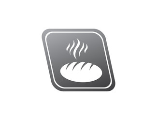 Creative hot Bread in the shape for logo design illustration