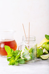 Ingredients for making ice tea