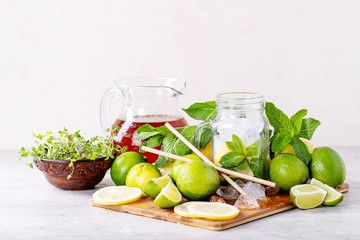 Ingredients for making ice tea