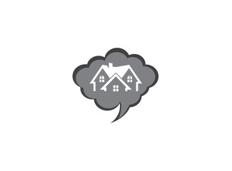 Architecture for home and houses for logo design illustration, property icon in a chat symbol
