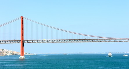 Windstar Cruises Star Breeze lsailing under the April 25 Bridge