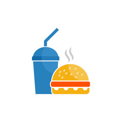 hamburger and Drink icon. Fast food icon. hamburger vector