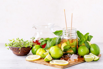 Ice tea in glass jar