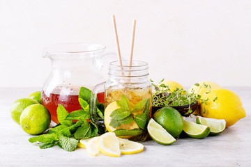 Ice tea in glass jar