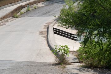 road and river in park
