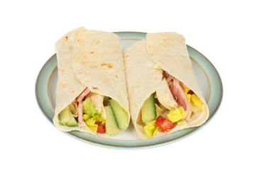 Sandwich wraps on a plate