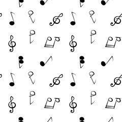 Seamless pattern with music notes.