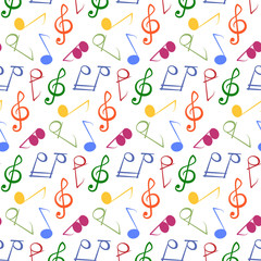 Seamless pattern with music notes.