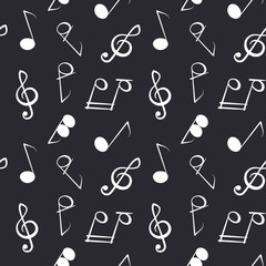 Seamless pattern with music notes.