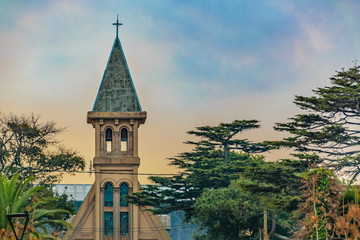 Fototapeta na wymiar Bell Tower Church, Carrasco, Montevideo - Uruguay
