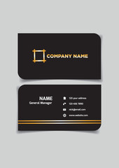 Namecard template in black with space for name and contact information.