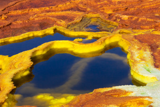 Dallol sulfur Springs in The Danakil Depression