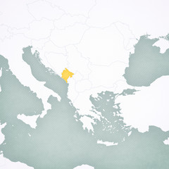 Fototapeta na wymiar Map of Balkans - Montenegro